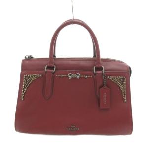 セレーナゴメス ハンドバッグ ショルダー 2WAY レザー ビジュー リボン 赤 レッド 39289 /UO