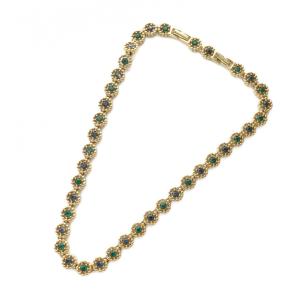 ヴィンテージ ネックレス アクセサリー ラインストーン 赤石 ゴールドカラー 金色 GY11 /MQ