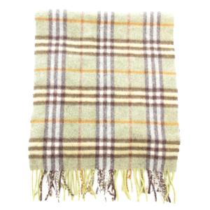 burberrys ヴィンテージ マフラー チェック柄 カシミヤ グリーン
