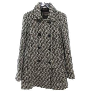 ピーコート ヘリンボーンツイード モヘア混 ミドル ハーフ丈 10 グレー /AEGY18