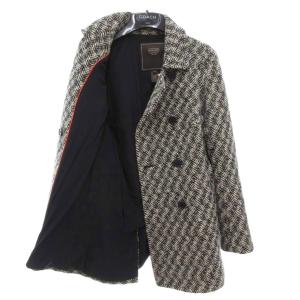 COACH ピーコート ヘリンボーンツイード モヘア混 ミドル ハーフ丈 10 グレー /AEGY18