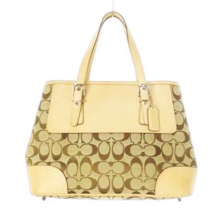 ハンドバッグ キャンバス レザー 革 シグネチャー ロゴ ベージュ 6892 /CK13 GY18