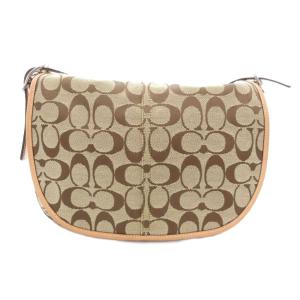 ショルダーバッグ キャンバス レザー シグネチャー ベージュ 6842 /JS GY18