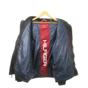 TOMMY HILFIGER 中綿ジャケット フーディ ジップアップ ロゴ L 黒 ブラック /MN4 GY18