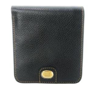 二つ折り財布 ウォレット 小銭入れあり レザー 革 ロゴ 黒 ブラック /CK32 GY18