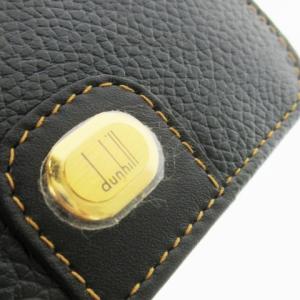 dunhill 二つ折り財布 ウォレット 小銭入れあり レザー 革 ロゴ 黒 ブラック /CK32 GY18