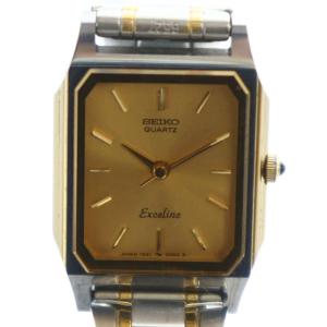 1221-5020 Exceline エクセリーヌ 腕時計 ウォッチ クォーツ スクエア ロゴ シルバー色