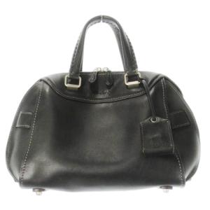 ボストンバッグ ミニ 2way ショルダーバッグ レザー 革 ステッチ 黒 ブラック /CK14 GY18