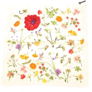 スカーフ 絹 シルク 花柄 クリームカラー /UO GY18