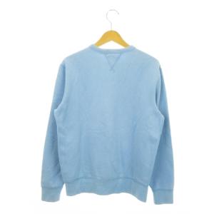 POLO RALPH LAUREN トレーナー スウェット 裏起毛 ラウンドネック 丸首 長袖 アウトステッチ ロゴ刺繍 S 青 ブルー /MN24