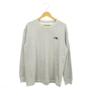 THE NORTH FACE L/S バックスクエアロゴT ロンT カットソー クルーネック 丸首 長袖 プリント アウトドア L グレー