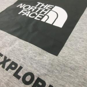 THE NORTH FACE L/S バックスクエアロゴT ロンT カットソー クルーネック 丸首 長袖 プリント アウトドア L グレー