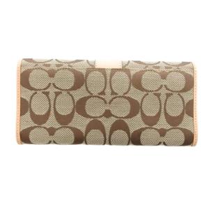 COACH 長財布 二つ折り財布 キャンバス レザー シグネチャー ロゴ ベージュ /JS GY18