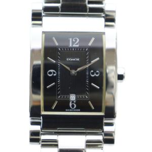 W514 腕時計 ウォッチ クォーツ スクエア カレンダー付き 黒文字盤 ロゴ シルバー色 GY11 /MQ