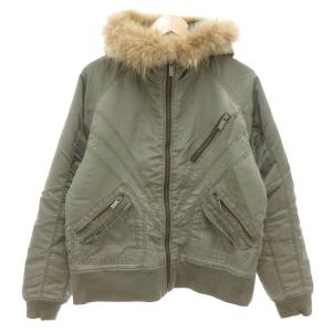 フライトジャケット 中綿 フード ナイロン カーキ /AE GY18