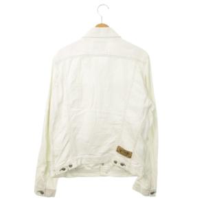 DIESEL デニムジャケット Gジャン ジージャン ボタンロゴ刻印 刺繍 紙パッチ XL 白 ホワイト /MN6 GY18