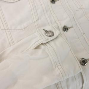 DIESEL デニムジャケット Gジャン ジージャン ボタンロゴ刻印 刺繍 紙パッチ XL 白 ホワイト /MN6 GY18
