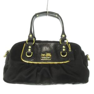 ハンドバッグ 2way ショルダーバッグ ミニ ナイロン レザー 革 ロゴ 黒 ブラック 12927 /CK21