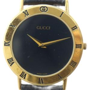 3000.2.M 腕時計 クォーツ インターロッキング 黒文字盤 ゴールドカラー