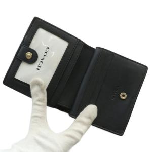 COACH 財布 二つ折り PVC レザー シグネチャー 総柄 ロゴ ゴールド金具 茶色 ブラウン C3309 /XZ