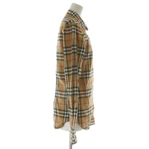 BURBERRY LONDON ENGLAND Crow シャツ ブラウス 長袖 ノバチェック 総柄 36 S 茶色 ブラウン 8003202