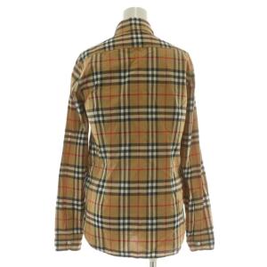 BURBERRY LONDON ENGLAND Crow シャツ ブラウス 長袖 ノバチェック 総柄 36 S 茶色 ブラウン 8003202