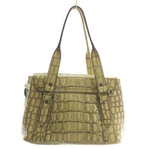 miumiu ハンドバッグ クロコ型押し イエロー