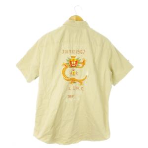 Polo by Ralph Lauren 90s ヴィンテージ ワーク シャツ 半袖 コットン エポレット ワッペン 刺繍 龍 ドラゴン ロゴ 