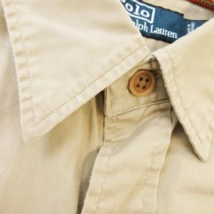 Polo by Ralph Lauren 90s ヴィンテージ ワーク シャツ 半袖 コットン エポレット ワッペン 刺繍 龍 ドラゴン ロゴ 