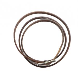 HERMES アピ3 ブレスレット アクセサリー レザー 3連 茶 ブラウン GY11 /MQ OH