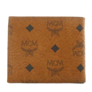 MCM 財布 二つ折り レザー ヴィセトス柄 総柄 ロゴ 茶色 ブラウン /XZ GY11