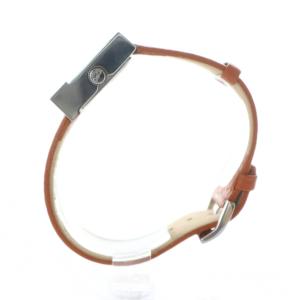 DOLCE&GABBANA ジャンク品 腕時計 ウォッチ クォーツ レザーベルト スクエア ロゴ オレンジ シルバー色 GY18 /MQ