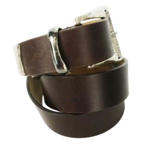 ベルト レザー 革 アンティークデザイン ヴィンテージ加工 ロゴ刻印 80 焦げ茶 ダークブラウン /CK23