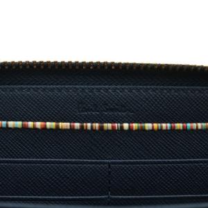 PAUL SMITH 長財布 レザー ラウンドファスナー マルチストライプ ロゴ 紺 ネイビー /XZ GY18