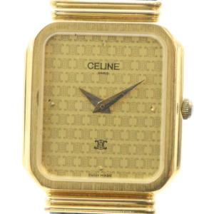 2620 腕時計 クォーツ トリオンフ マカダム スクエア レザーベルト ゴールドカラー