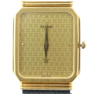 ジャンク品 2520 腕時計 ウォッチ クォーツ スクエア レザーベルト ゴールド色 GY18 /MQ