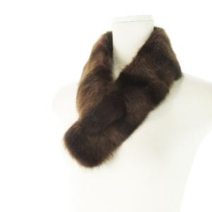 ファーティペット ラビット 毛皮 ストライプ ミックス 焦げ茶 ダークブラウン /CK19 GY11