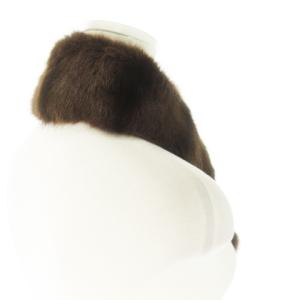 BALMAIN ファーティペット ラビット 毛皮 ストライプ ミックス 焦げ茶 ダークブラウン /CK19 GY11