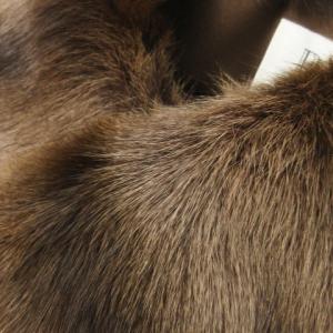 BALMAIN ファーティペット ラビット 毛皮 ストライプ ミックス 焦げ茶 ダークブラウン /CK19 GY11