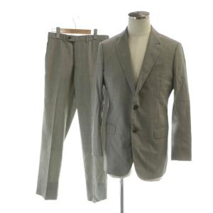 セットアップ スーツ 上下 テーラードジャケット パンツ シングル 総裏地 ロゴ 長袖 千鳥格子柄 46