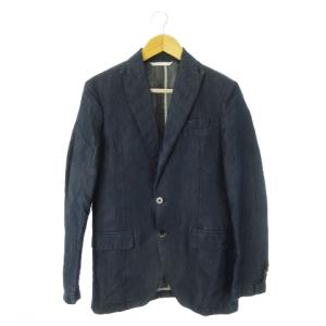 テーラードジャケット シャンブレー デニム 開き見せ 46 S 青 ブルー /CK2 GY18