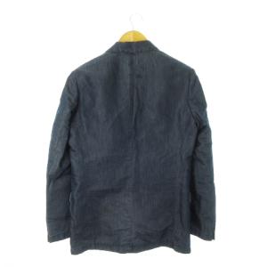 ARMANI COLLEZIONI テーラードジャケット シャンブレー デニム 開き見せ 46 S 青 ブルー /CK2 GY18