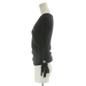 BURBERRY BLUE LABEL  ニット セーター 長袖 ノバチェック ウール 毛 パイピング カシュクール ホースロゴ 刺繍 リボン