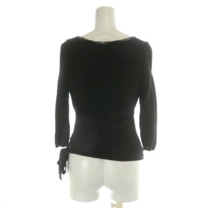 BURBERRY BLUE LABEL  ニット セーター 長袖 ノバチェック ウール 毛 パイピング カシュクール ホースロゴ 刺繍 リボン