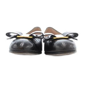 Salvatore Ferragamo ヴァラ パンプス シューズ リボン ローヒール クロコ型押し 6 23.5cm 黒 ブラック /AE GY40