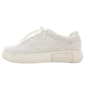 ローカットスニーカー シューズ 24.5cm 白 ホワイト 刺繍 花柄 /GV GY40