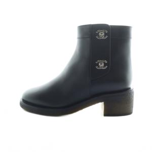 ショートブーツ レザー ココマーク ターンロック 35 ブラック