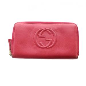 ソーホー 長財布 ウォレット レザー ロゴ タッセル ラウンドファスナー ピンク GY18 /MQ OH