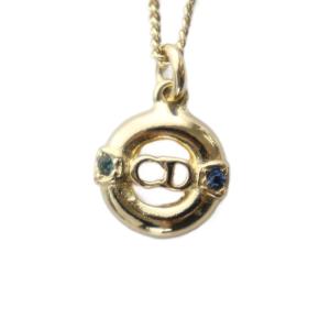 ネックレス アクセサリー ペンダント CDロゴ 刻印 ストーン ゴールド色 GY18 /MQ OH