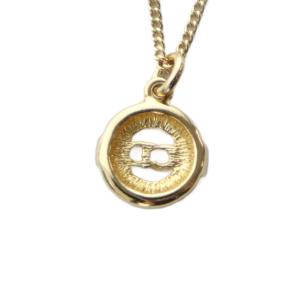 Christian Dior ネックレス アクセサリー ペンダント CDロゴ 刻印 ストーン ゴールド色 GY18 /MQ OH